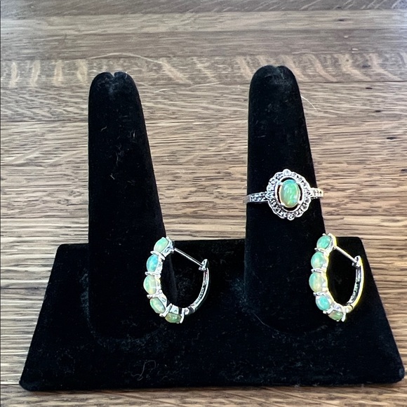 JTV Jewelry - Opal and sliver Jewelry Set
